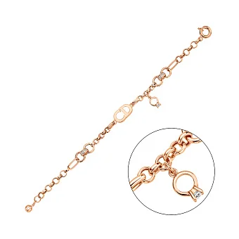 Золотой браслет с подвеской и фианитами (арт. 3261123П1)