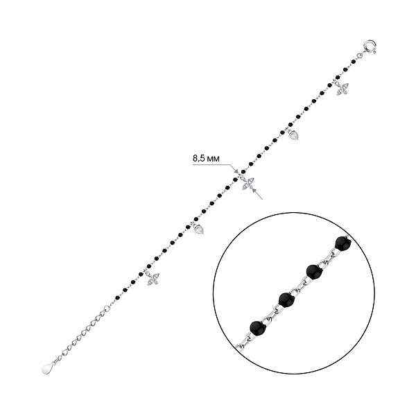 Серебряный браслет с эмалью и фианитами (арт. 7509/4121еч) – изображение 2