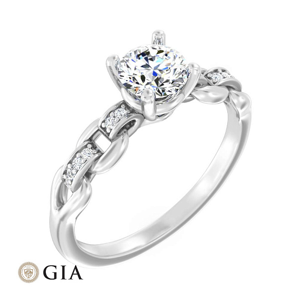 Каблучка з білого золота з діамантами (арт. К01132205326б) – зображення 1