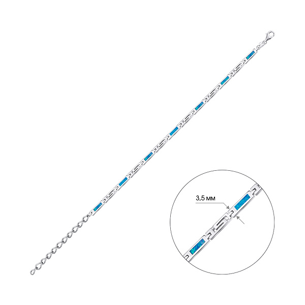 Срібний браслет з грецьким орнаментом (арт. 7509/4852Пос) – зображення 2