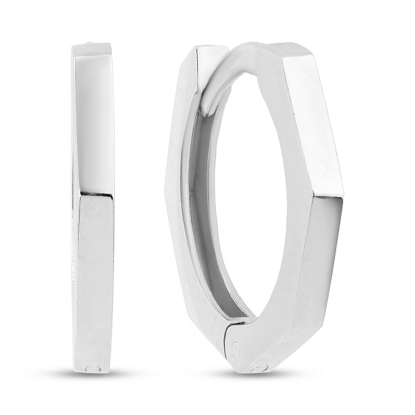 Серьги-кольца из белого золота (арт. 1091310/15б) – изображение 1