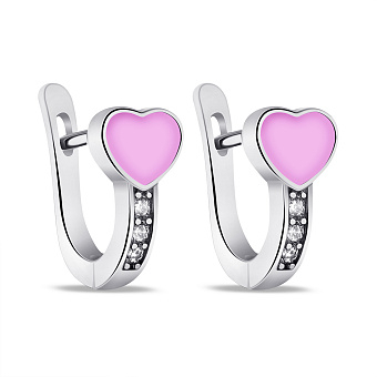 Фото Детские серебряные серьги Сердечки (арт. 7502/9293ер)
