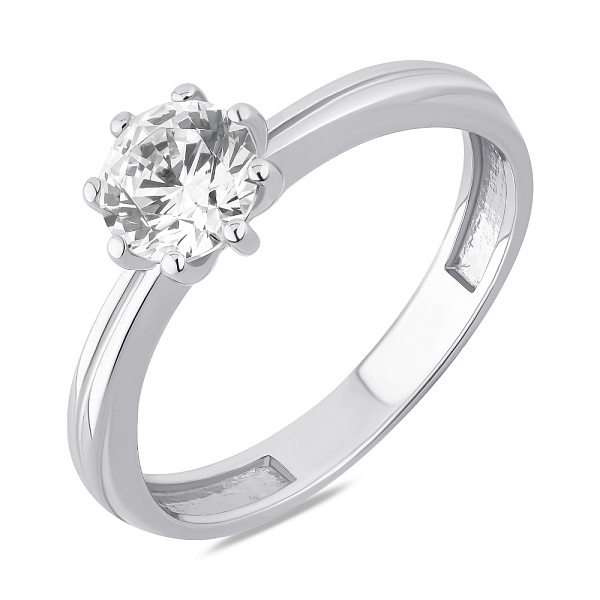 Кольцо помолвочное золотое с фианитом (арт. 142300б) – изображение 1