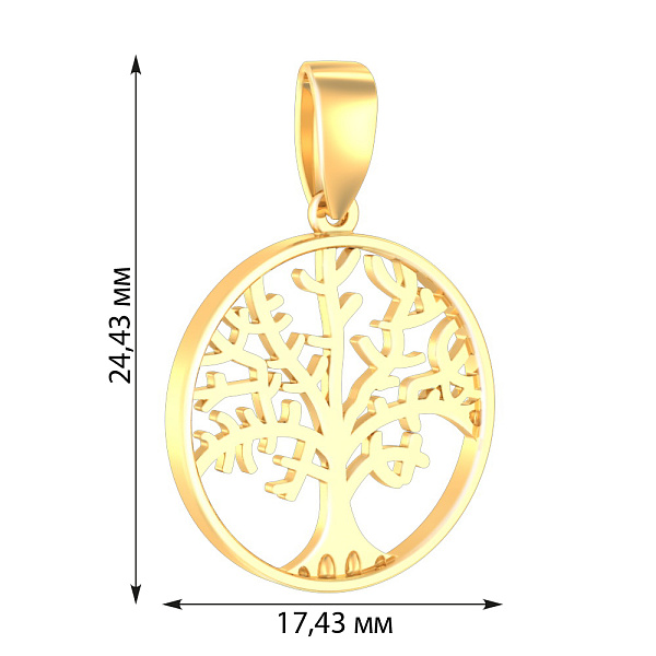 Золотая подвеска без камней (арт. 440606ж) – изображение 2