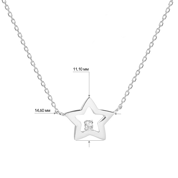 Срібне кольє з фіанітом (арт. 7507/1010) – зображення 3