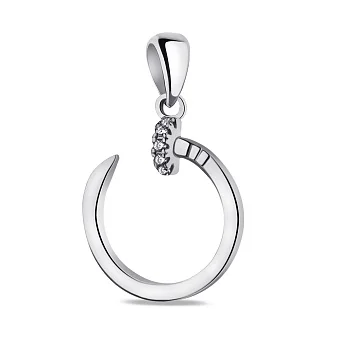 Срібний підвіс в формі цвяха з фіанітами (арт. 7503/4173)