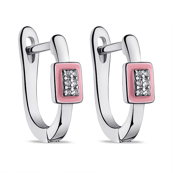Серьги из серебра с эмалью и фианитами (арт. 7502/9496ер) – изображение 1