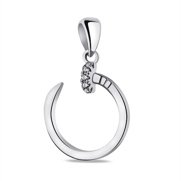 Срібний підвіс в формі цвяха з фіанітами (арт. 7503/4173) – зображення 1