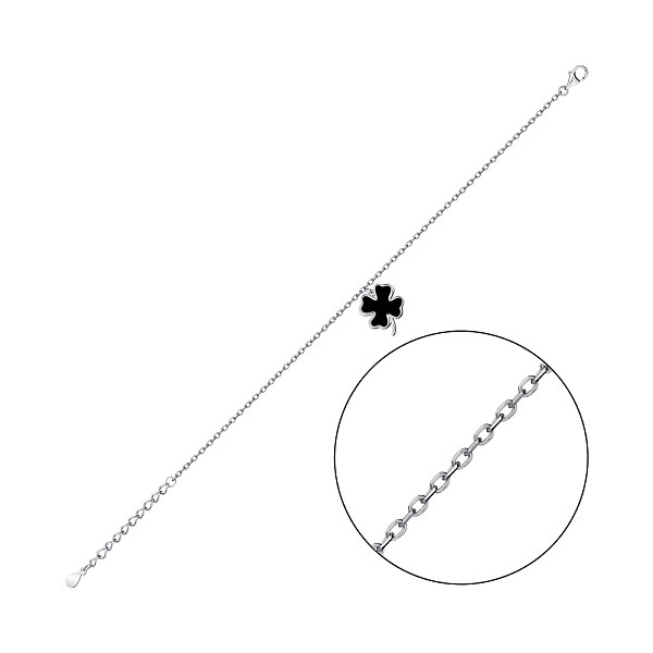 Браслет серебряный Клевер с эмалью (арт. 7509/4065еч) – изображение 1