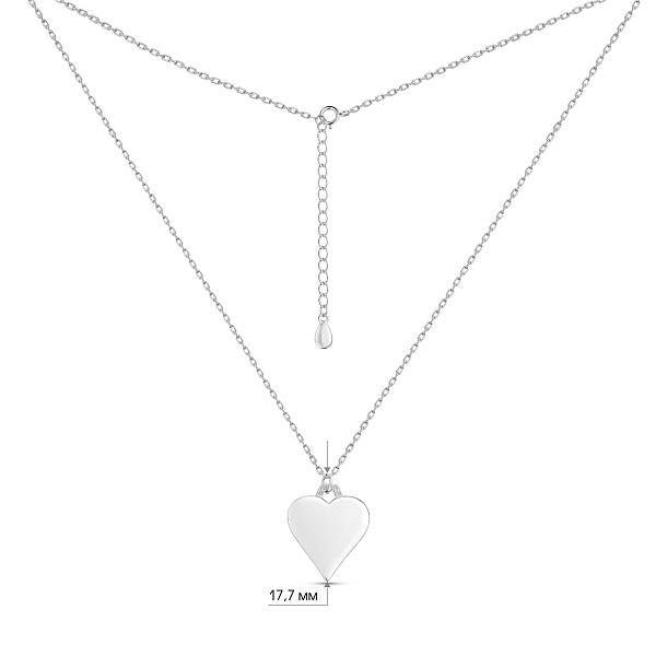 Серебряное колье Сердце с дорожкой из фианитов (арт. 7507/2492) – изображение 3