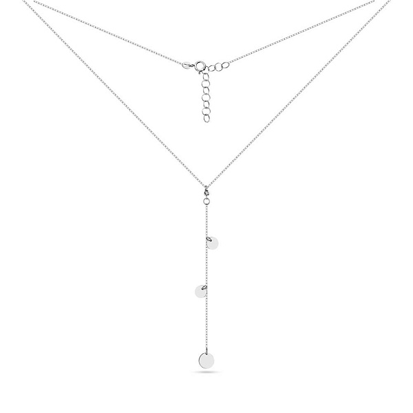 Кольє-краватка "Монети" з білого золота (арт. 352204б) – зображення 2