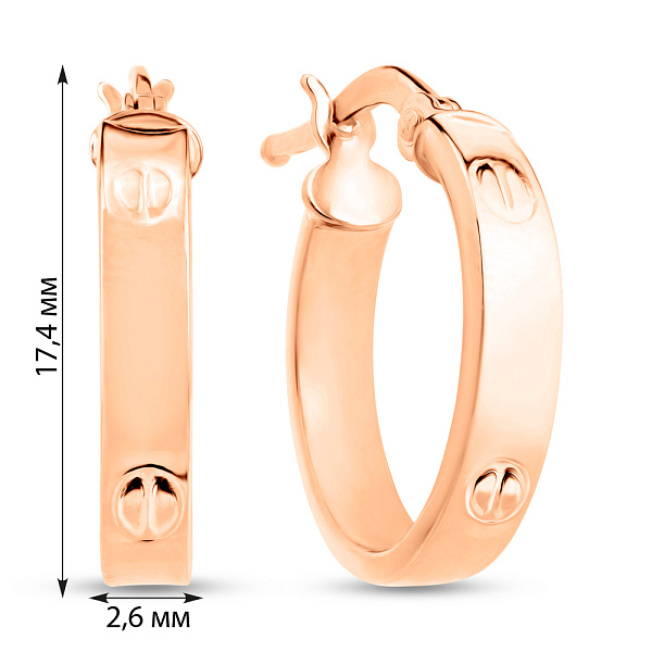 Сережки-кільця з червоного золота (арт. 1091504/15) – зображення 7