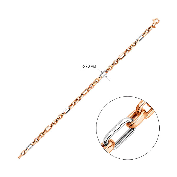 Браслет из красного и белого золота без камней (арт. 325436кб) – изображение 2