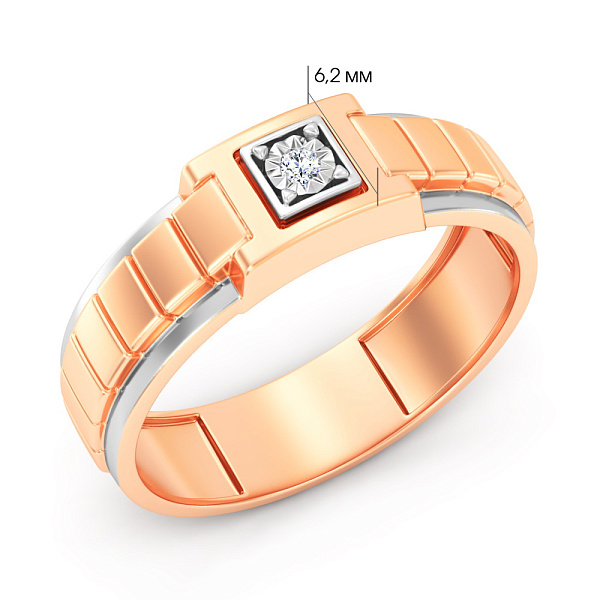 Золота печатка з діамантом (арт. К170085) – зображення 4