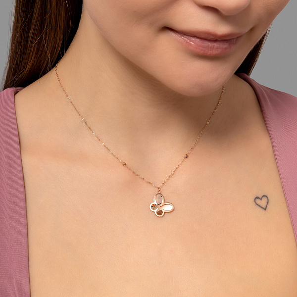 Золотое колье Бабочка (арт. 352792) – изображение 3