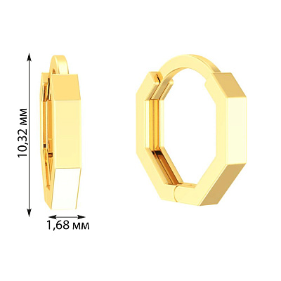 Золоті сережки-кільця в жовтому кольорі металу (арт. 110852ж)