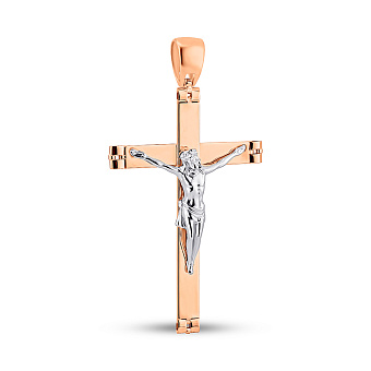 Золотой массивный крестик с распятием (арт. 500690)