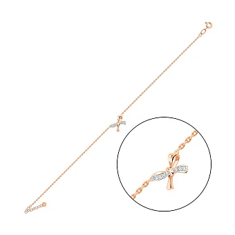 Браслет Бантик з червоного золота (арт. 341310)