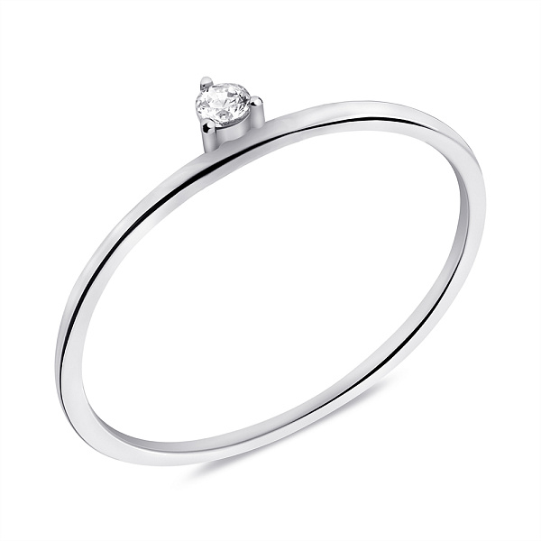 Тонкое серебряное кольцо с фианитом (арт. 7501/6824) – изображение 1
