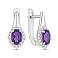 Серебряные серьги с аметистом и фианитами (арт. 7502/10595А)
