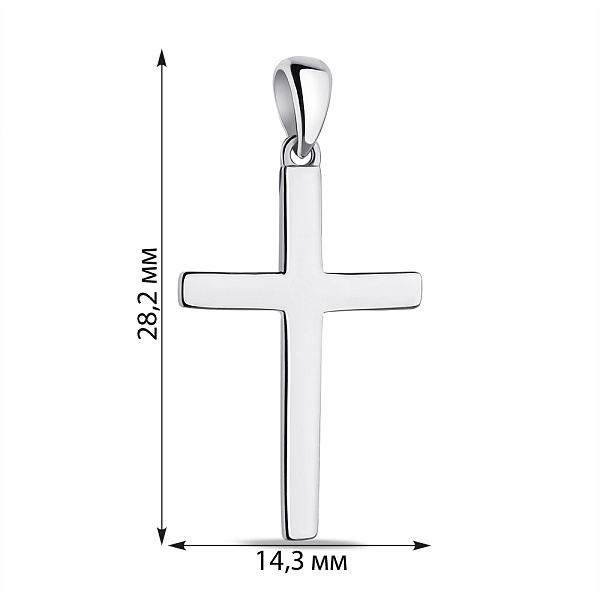 Срібний кулон Хрестик без каміння (арт. 7503/3002) – зображення 2