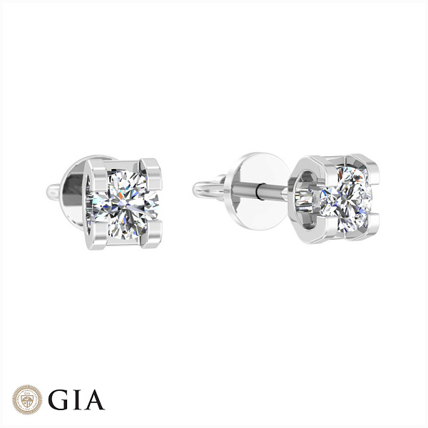 Золотые пусеты с бриллиантами  (арт. Т01115208036б) – изображение 1