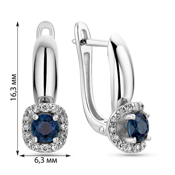 Серьги золотые с бриллиантами и сапфиром (арт. 2191986202с) – изображение 5