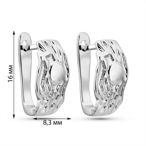 Серебряные серьги без камней (арт. 7502/2187530) – изображение 3