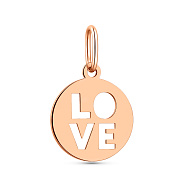 Фото Подвес Love из красного золота (арт. 440702)