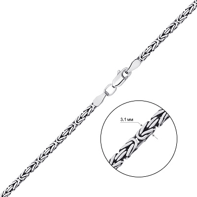 Серебряная цепочка плетения Лисий хвост с чернением (арт. 0308237ч)