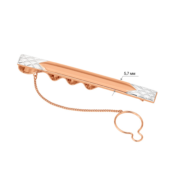 Зажим для галстука из красного золота с родированием (арт. 200060р) – изображение 2