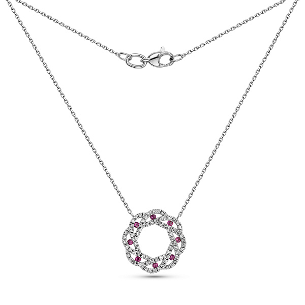 Золоте кольє з рубінами і діамантами (арт. 7192089202р) – зображення 2