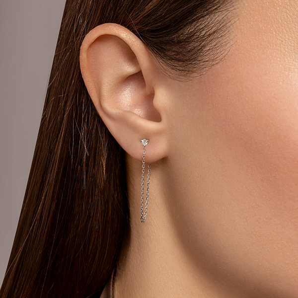 Золотые серьги пусеты с бриллиантами (арт. Т011762010б) – изображение 2