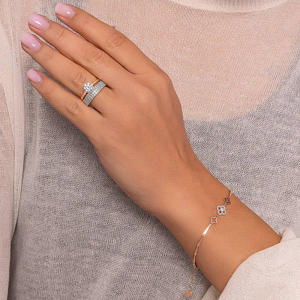 Золотое помолвочное кольцо с фианитами (арт. 140425) – изображение 4