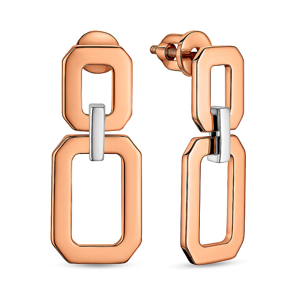 Сережки-пусети з червоного золота (арт. 111120) – зображення 1