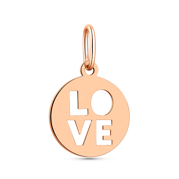 Підвіс Love з червоного золота (арт. 440702) – зображення 1