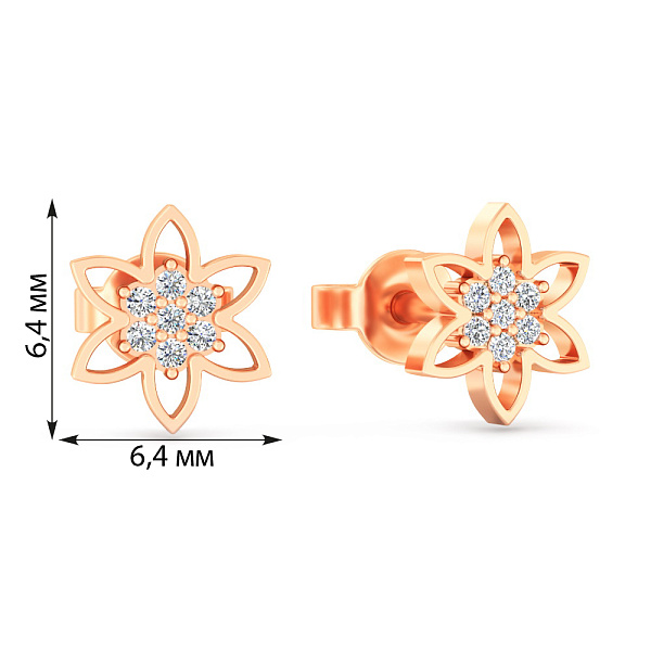 Пусети золоті з фіанітами  (арт. 110549) – зображення 6