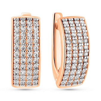 Сережки з червоного золота з фіанітами (арт. 2191011101)