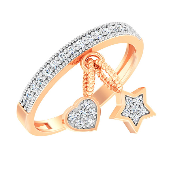 Золотое кольцо с фианитами (арт. 140727) – изображение 1