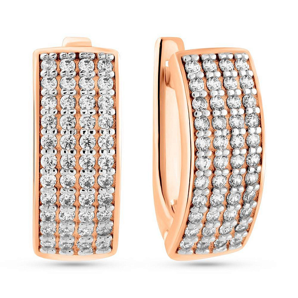 Серьги из красного золота с фианитами (арт. 2191011101) – изображение 1