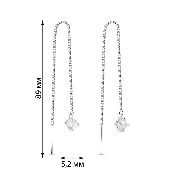 Серьги-протяжки из серебра (арт. 7502/С2Ф/4020) – изображение 2