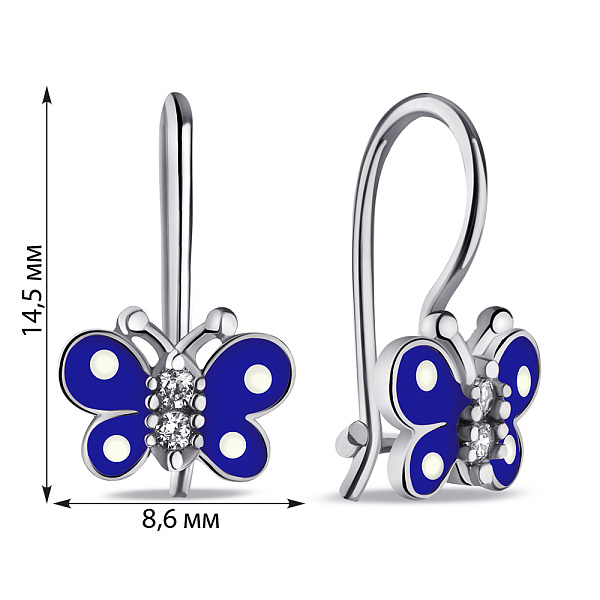 Серебряные детские серьги с фианитами (арт. 7502/9747ебс) – изображение 2