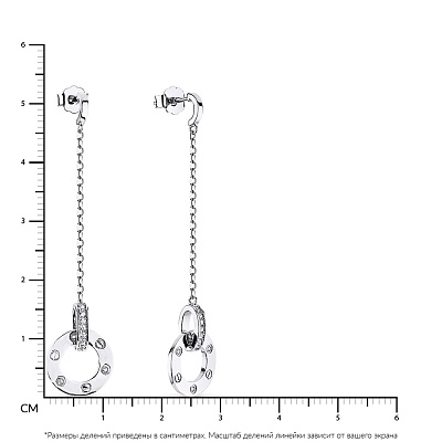 Серьги-пусеты из серебра с фианитами Trendy Style (арт. 7518/5516)