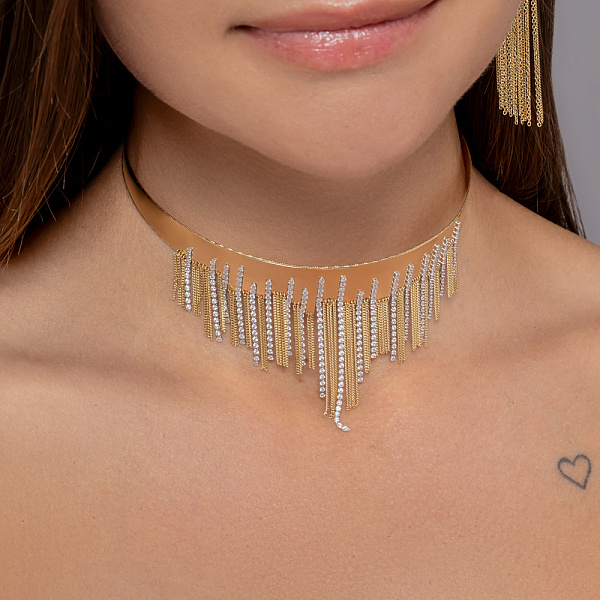 Массивное колье из желтого золота Francelli (арт. 353007ж) – изображение 2