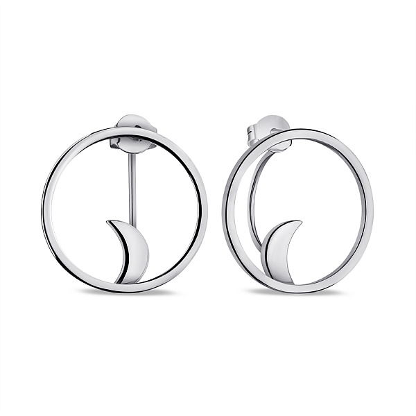 Серьги из серебра без камней (арт. 7518/5873) – изображение 1