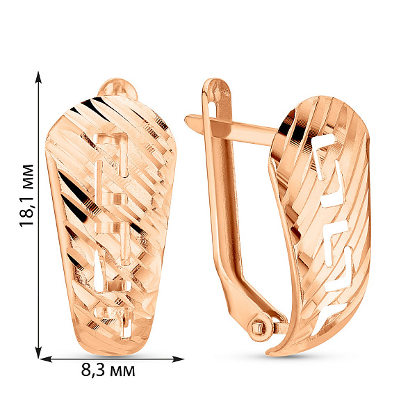 Золотые серьги Олимпия без камней (арт. 109644) – изображение 2