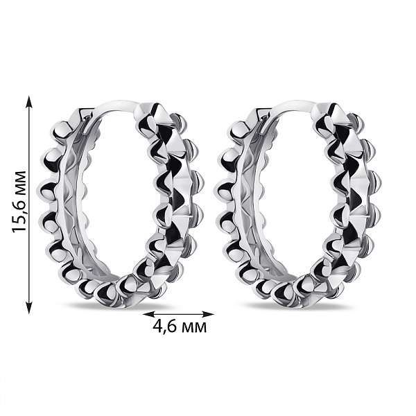 Сережки-кільця зі срібла без каменів (арт. 7502/9527/15) – зображення 2