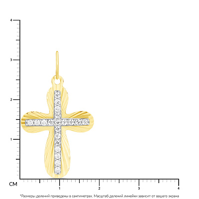 Золотий хрестик з фіанітами  (арт. 443822ж)