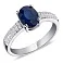 Серебряное кольцо с сапфиром и фианитами (арт. 7001/5010Спс) – изображение 1