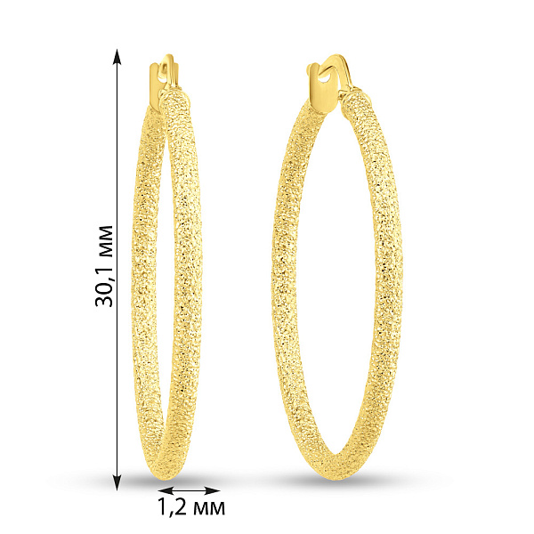 Золотые серьги-кольца (арт. 1091203/30ж) – изображение 5